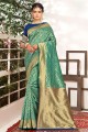 Banarasi silk Weaving  Banarasi Saree in Green with Blouse