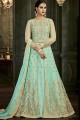 Aque Butter Fly Net With Soft Silk Anarkali Suit