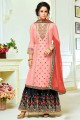 Admirable Pink Upada Silk Palazzo Suit