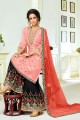 Admirable Pink Upada Silk Palazzo Suit