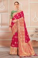 Saree Banarasi  in Pink Banarasi silk with Weaving