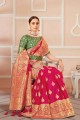 Saree Banarasi  in Pink Banarasi silk with Weaving