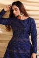 Navy blue Silk and taffeta Gown Dress