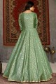 Pista green Taffeta Gown Dress