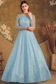 Sky blue Net Gown Dress