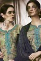Opulent Multi Color Cotton Slub Print with Work Patiala Suit