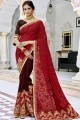 Stunning Indian Red Georgette saree