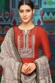 Charming Red Modal Chanderi Cotton Palazzo Suit