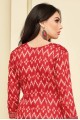 Alluring Red Heavy Chanderi Palazzo Suit