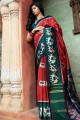 Silk Saree in Red with patola Weaving