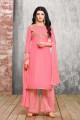 Stunning Pink Upada Silk Palazzo Suit