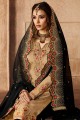 Charming Beige Satin Georgette Palazzo Suit