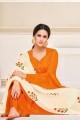 Ethinc Orange Pure Cotton Jaam Silk Palazzo Suit