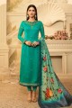 Latest Ethnic Green Satin Georgette Palazzo Suit