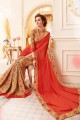 Charming Orange Art Silk saree