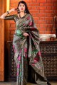 Voguish Black Banarasi Silk saree