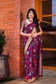 Purple Banarasi Silk saree