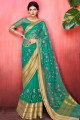 Glorious Green Orgenza Silk saree