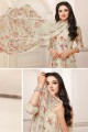 Lovely Off White Pure Cotton Camric Palazzo Suit