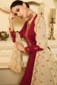 Trendy Maroon Satin georgette Palazzo Suits