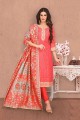 Pink Chanderi and silk Churidar Suits