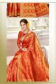 Snazzy Red Silk saree