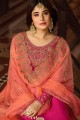 Rani pink Satin georgette Churidar Suits