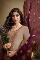 Beige Cotton and silk Patiala Suits