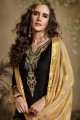 Black Cotton and silk Patiala Suits