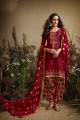 Maroon Cotton and silk Patiala Suits