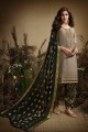 Grey Cotton and silk Patiala Suits