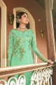 Light green Satin georgette Palazzo Suits