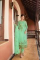 Light green Satin georgette Palazzo Suits