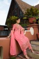 Pink Satin georgette Palazzo Suits