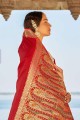 Red Weaving Banarasi silk Banarasi Saree