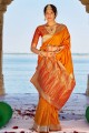 Mustard Banarasi silk Banarasi Saree with Weaving