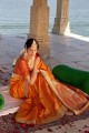 Mustard Banarasi silk Banarasi Saree with Weaving
