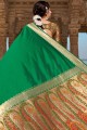 Green Banarasi Saree in Banarasi silk with Weaving