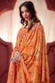 Orange Cotton,ikat and silk Palazzo Suits