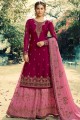 Rani pink Satin georgette Sharara Suits