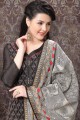 Black Silk and banarsi jacquard Churidar Suits