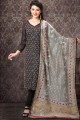Black Silk and banarsi jacquard Churidar Suits