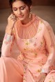 Baby pink Georgette and viscose Palazzo Suits