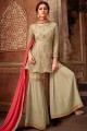 Beige Georgette and viscose Sharara Suits