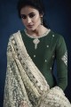 Green Georgette and silk Anarkali Suits