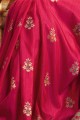 New Rani pink Jacquard and silk saree
