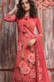 Coral  Crepe Palazzo Suits
