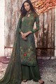 Green Crepe Palazzo Suits