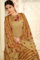 Beige Jacquard and pure pashmina Palazzo Suits