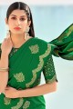 Weaving Banarasi silk Banarasi Saree in Green with Blouse